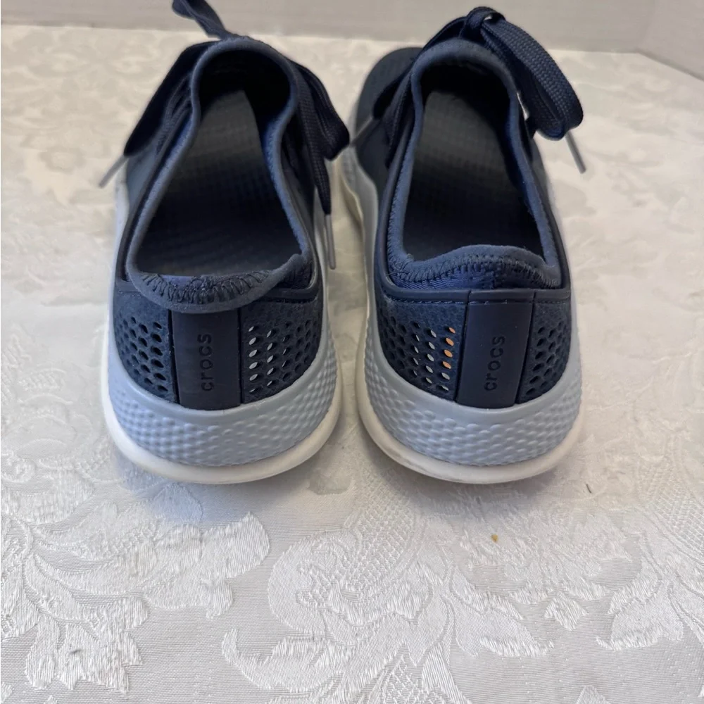 Crocs Size 7 LiteRide 360 Pacer Sneakers Lace Up Boat Show Navy Blue‎ Comfort